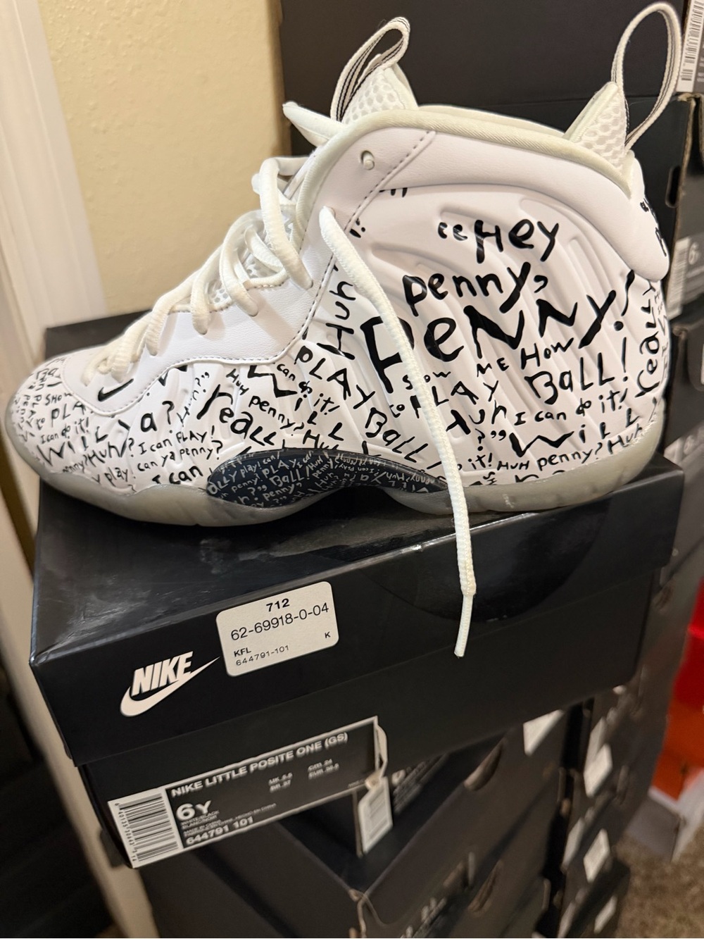 Nike'  posite White Penny Graphic High-Top Basketball Shoes